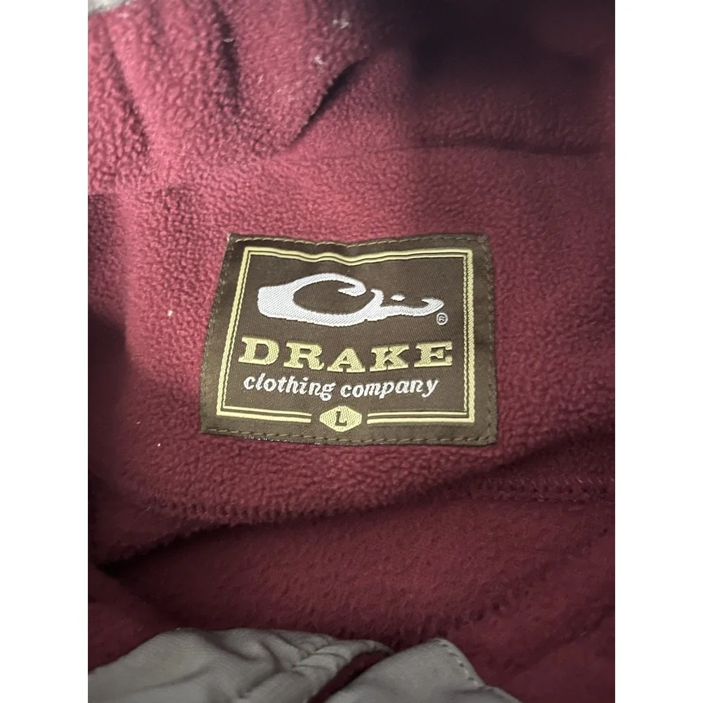 Drake Waterfowl Snap Fleece Jacket Men's Size Large Red Long Sleeve